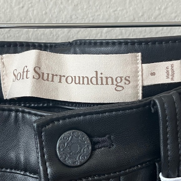 Soft Surroundings Faux Leather High Rise Skinny Pants Black‎ Size 8 - Picture 3 of 11